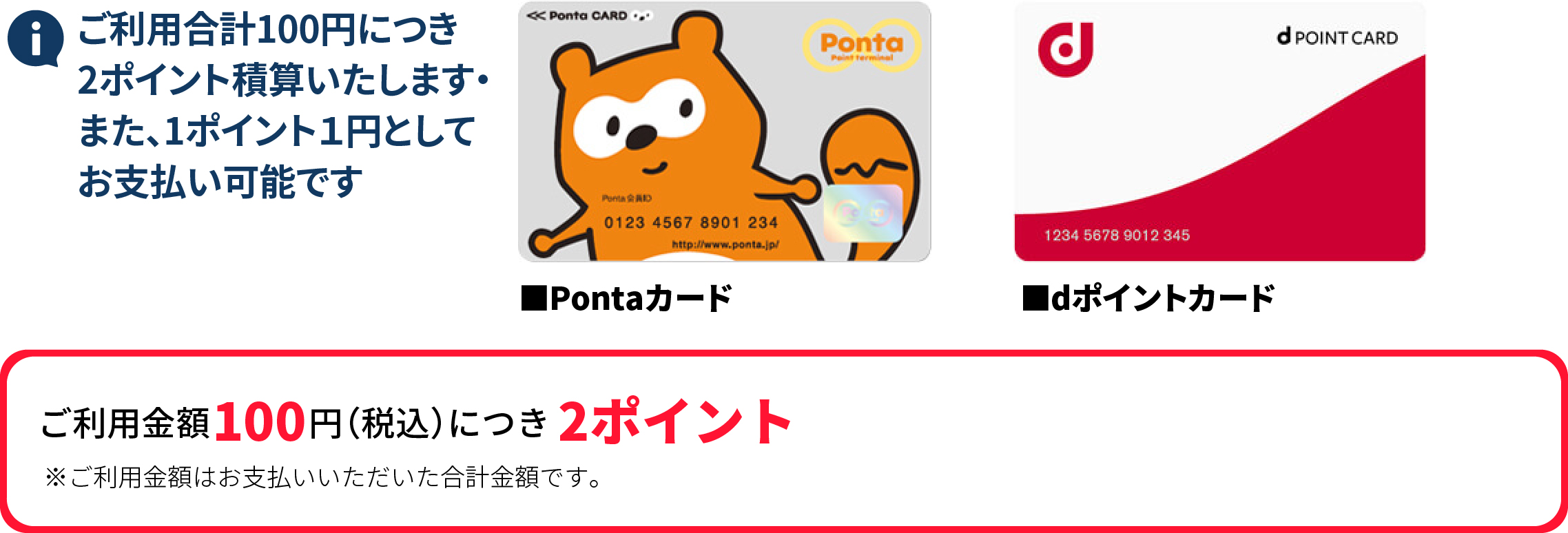 ご利用金額100円につき1マイルを積算いたします