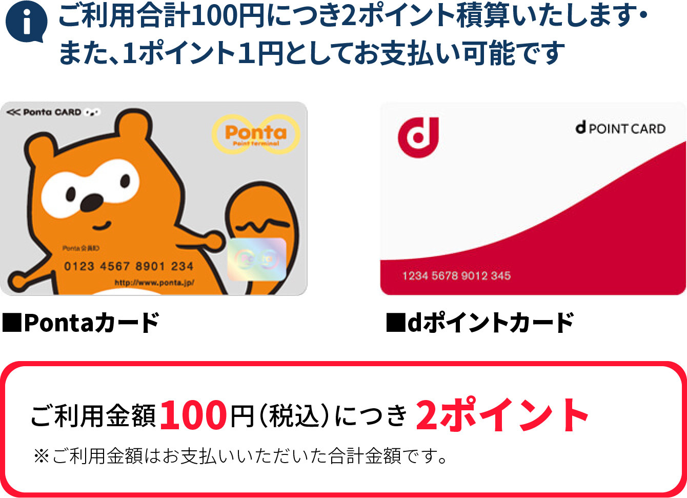 ご利用金額100円につき1マイルを積算いたします
